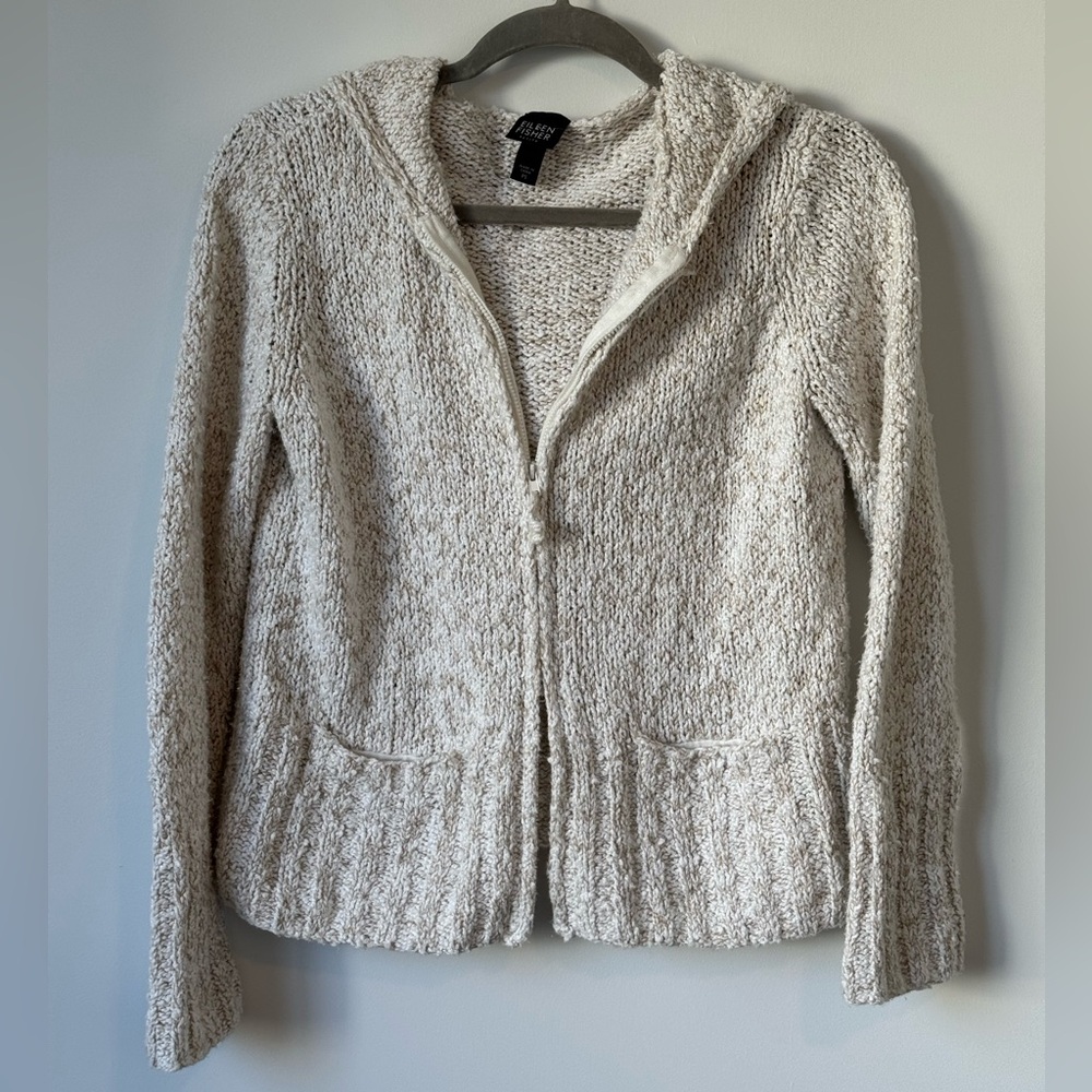 Eileen Fisher Cream Zip Up Jacket - Picture 11 of 11